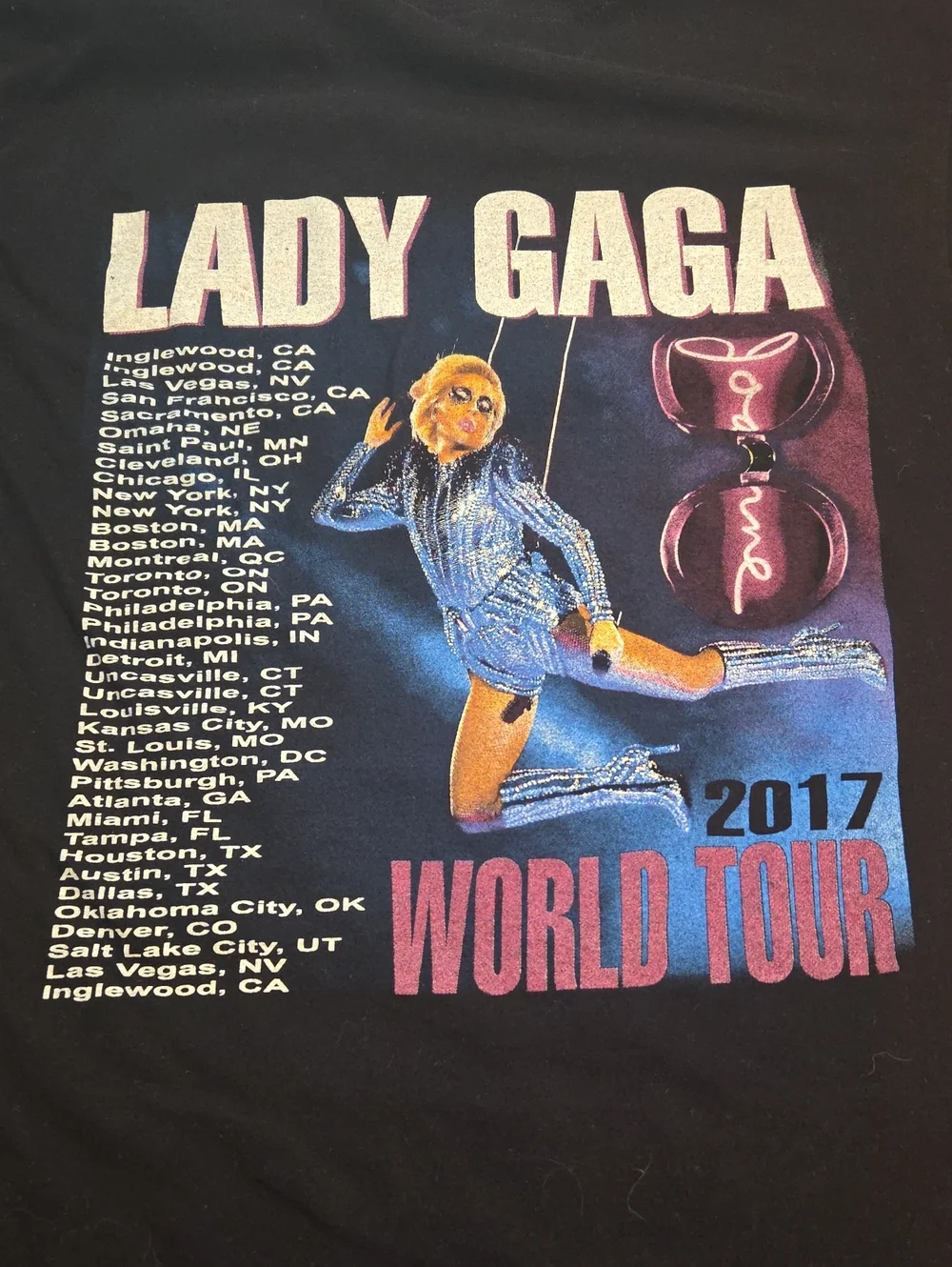 Lady Gaga Joanne 2017 World Tour T-Shirt Size Medium - Picture 5 of 6